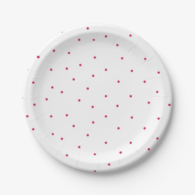 Red Polkadot Disposable Party Paper Plate (Front)