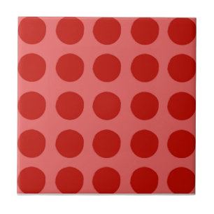 Red Polkadot Pattern Tile