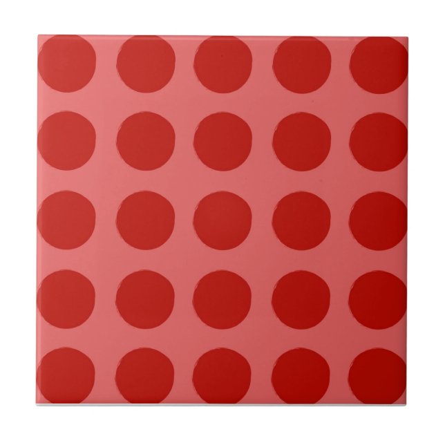 Red Polkadot Pattern Tile (Front)
