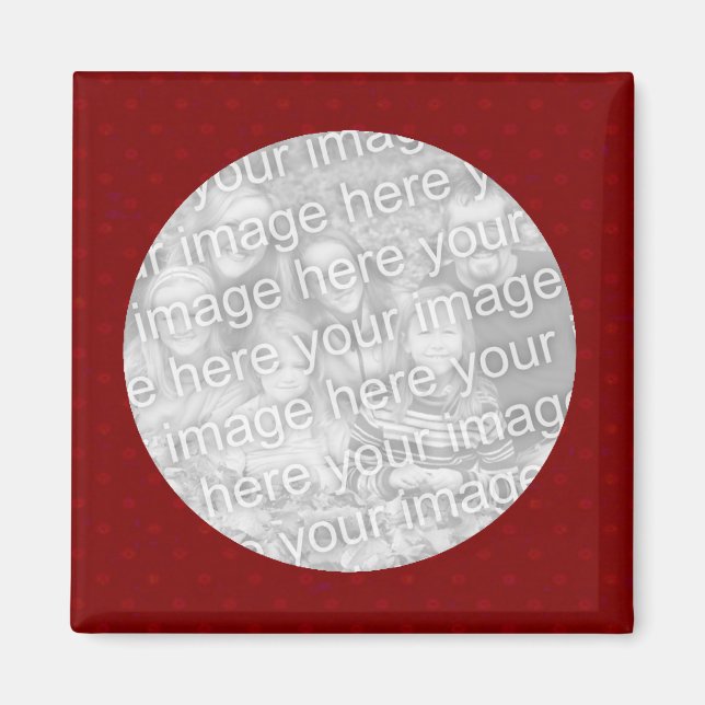 Red Polkadot Photo Magnet Template (Front)