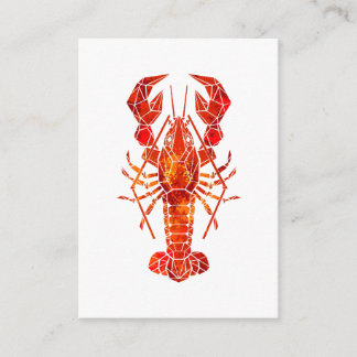 Red polygonal lobster advice card