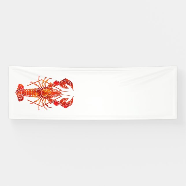 Red polygonal lobster banner (Horizontal)