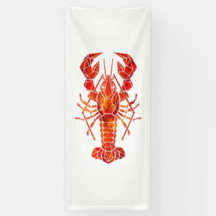Red polygonal lobster banner