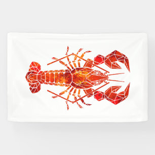 Red polygonal lobster banner