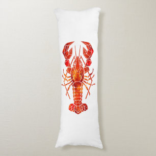 Red polygonal lobster body cushion