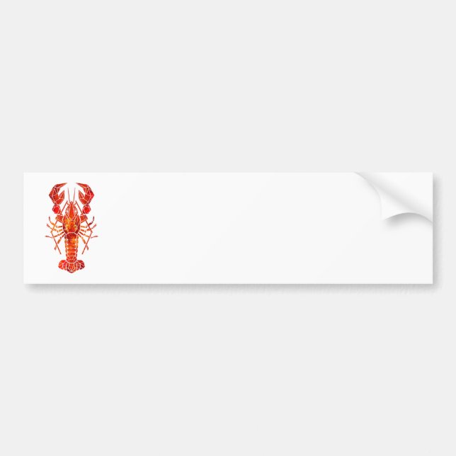 Red polygonal lobster bumper sticker (Front)