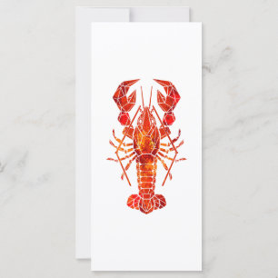 Red polygonal lobster card