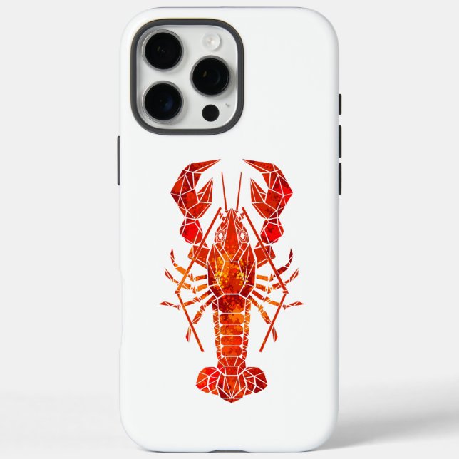 Red polygonal lobster Case-Mate iPhone case (Back)