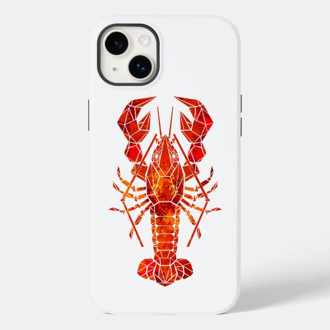 Red polygonal lobster Case-Mate iPhone case (Back)