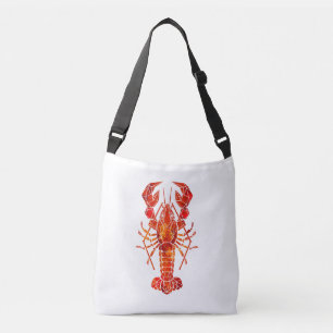 Red polygonal lobster crossbody bag