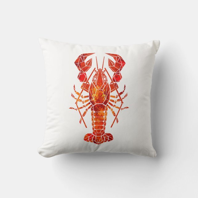 Red polygonal lobster cushion (Front)