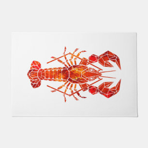 Red polygonal lobster doormat