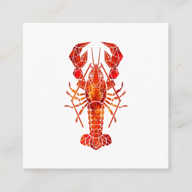 Red polygonal lobster enclosure card (Front)