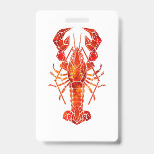 Red polygonal lobster ID badge