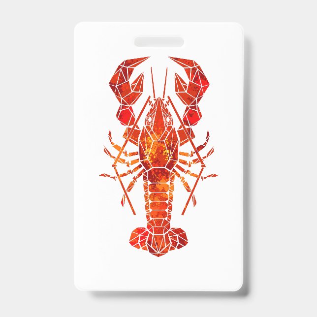Red polygonal lobster ID badge (Front)