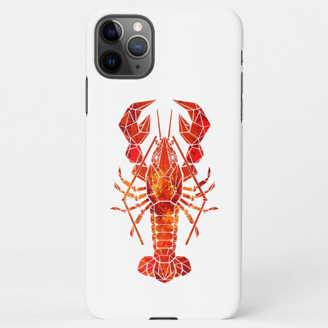Red polygonal lobster iPhone case (Back)