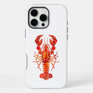 Red polygonal lobster iPhone 16 pro max case