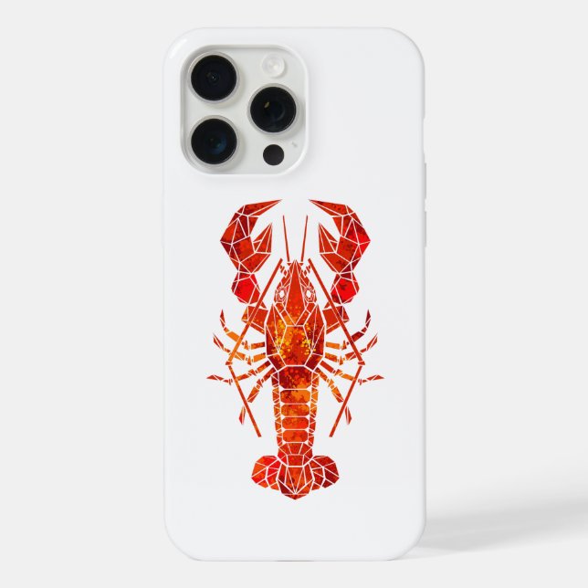Red polygonal lobster iPhone case (Back)