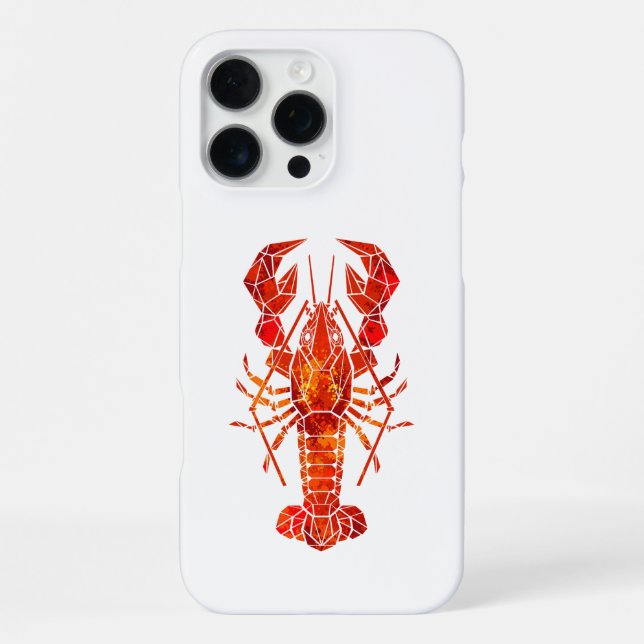 Red polygonal lobster iPhone case (Back)