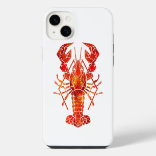 Red polygonal lobster iPhone 14 plus case