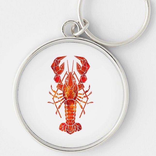 Red polygonal lobster key ring (Front)