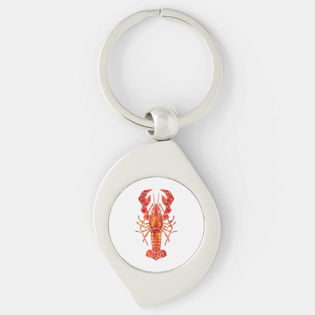 Red polygonal lobster key ring (Front)