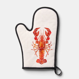 Red polygonal lobster oven mitt