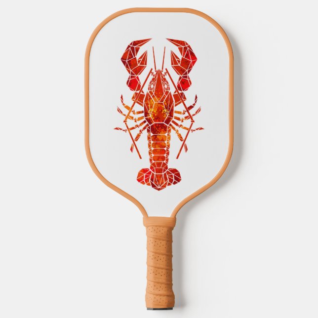 Red polygonal lobster pickleball paddle (Front)