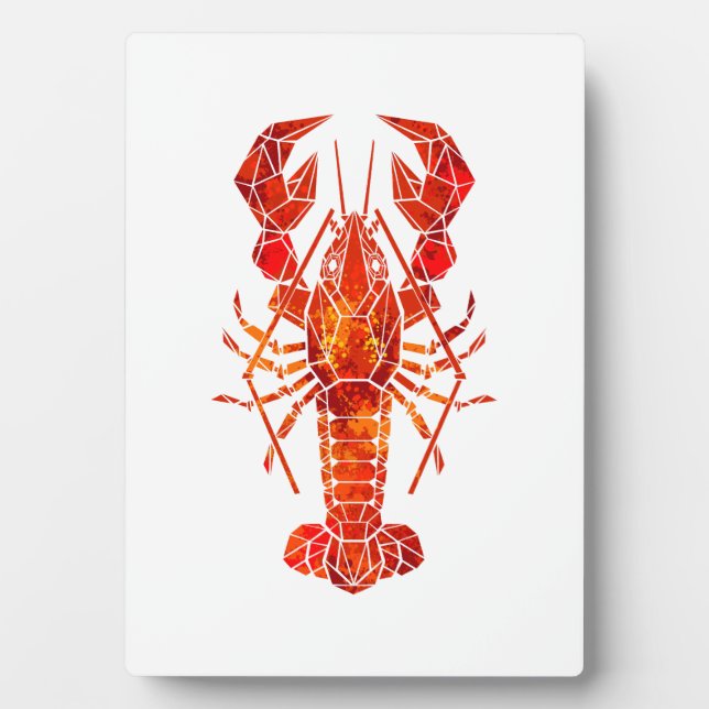 Red polygonal lobster plaque (Front)