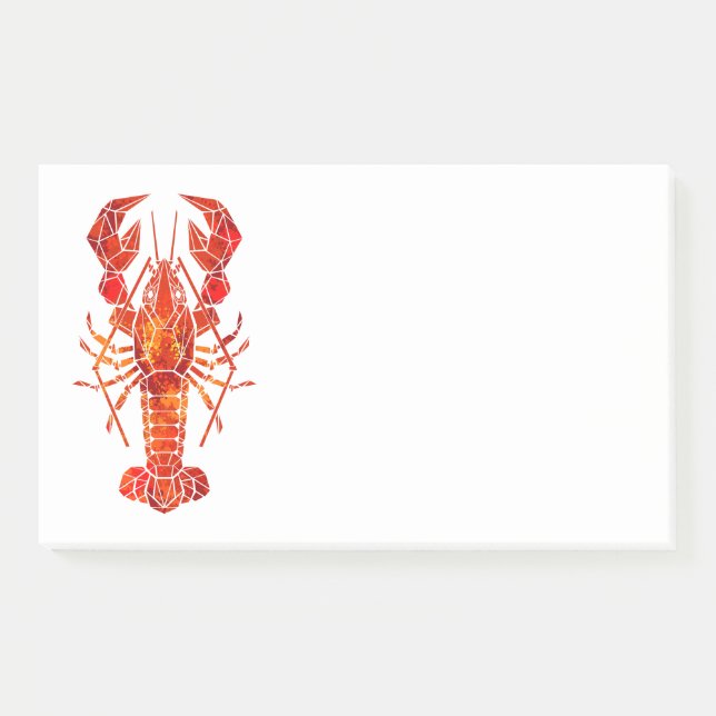 Red polygonal lobster post-it notes (Front)