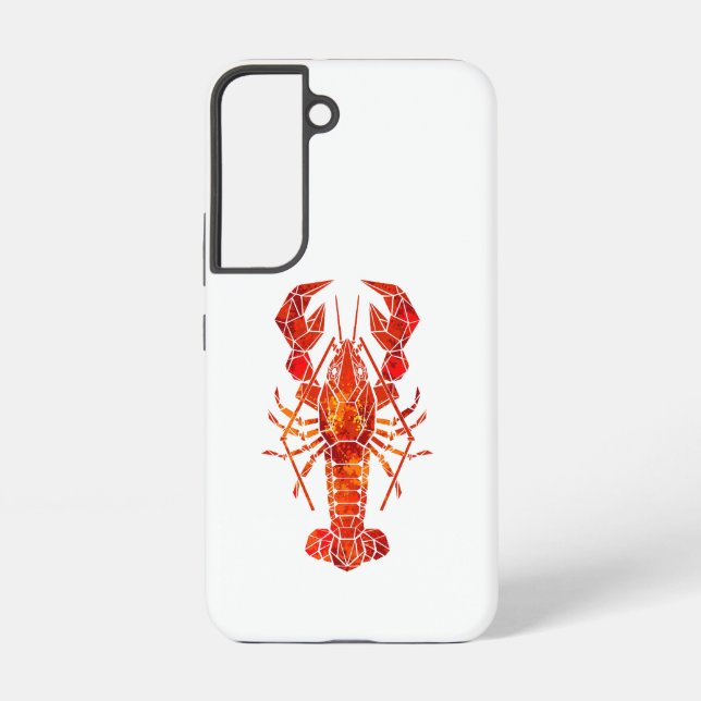 Red polygonal lobster samsung galaxy s22 case (Back)