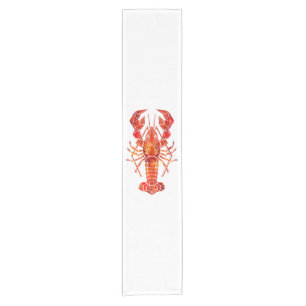 Red polygonal lobster short table runner