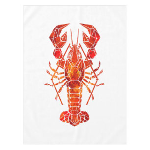 Red polygonal lobster tablecloth