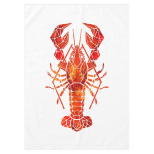 Red polygonal lobster tablecloth