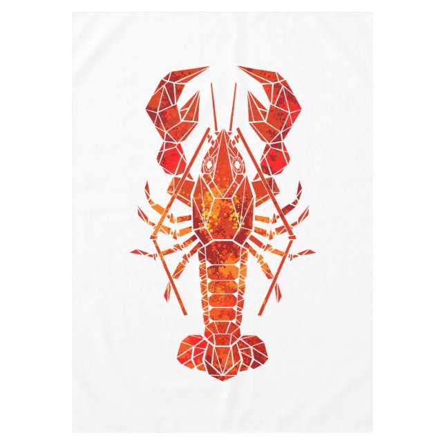 Red polygonal lobster tablecloth (Front)