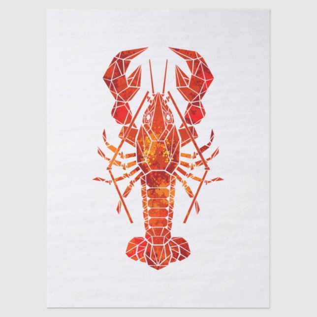 Red polygonal lobster tissue paper (Front)