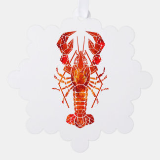 Red polygonal lobster tree decoration card