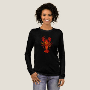 Red polygonal lobster Tri-Blend shirt