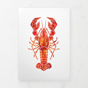 Red polygonal lobster Tri-Fold announcement