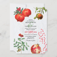 Red Pomegranate Botanical Mediterranean Wedding