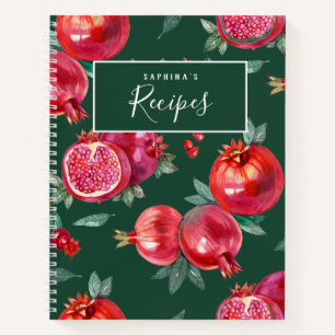 Red Pomegranate Customisable Recipe Book