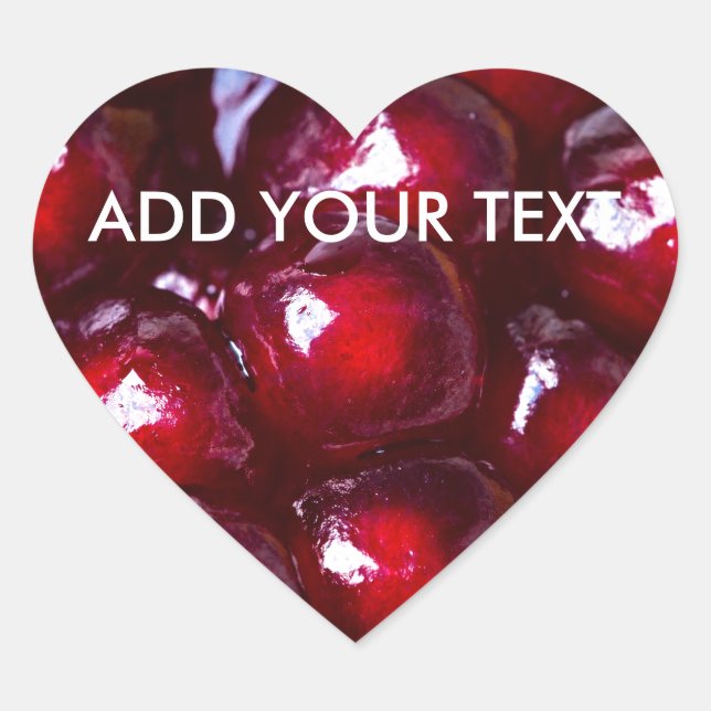 Red Pomegranate Seeds Heart Sticker (Front)