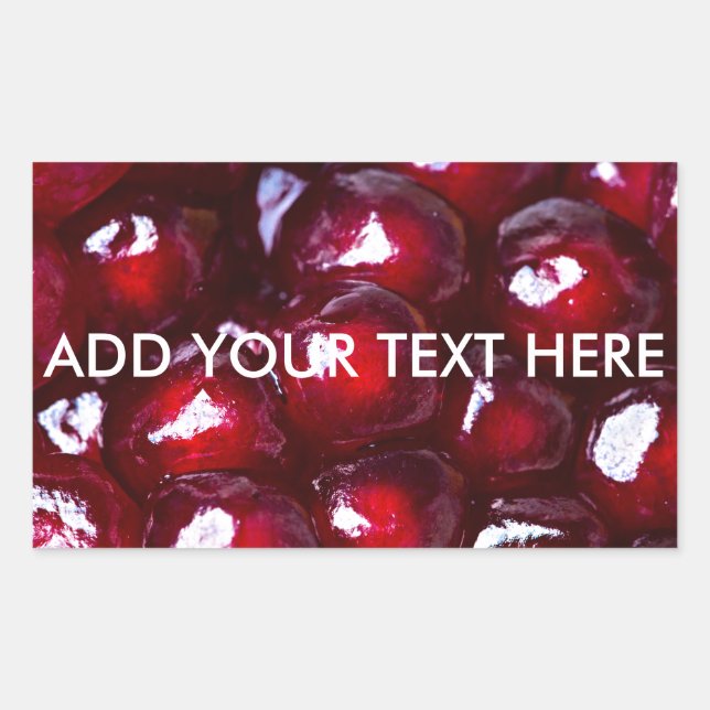Red Pomegranate Seeds Rectangular Sticker (Front)