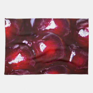 Red Pomegranate Seeds Tea Towel