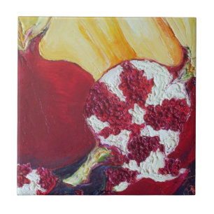 Red Pomegranates Tile