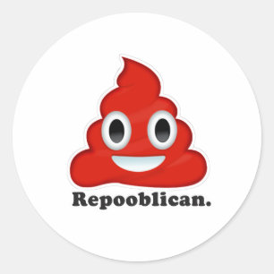 Red Poo Repooblican - Classic Round Sticker