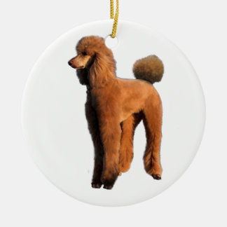 red poodle ceramic tree decoration