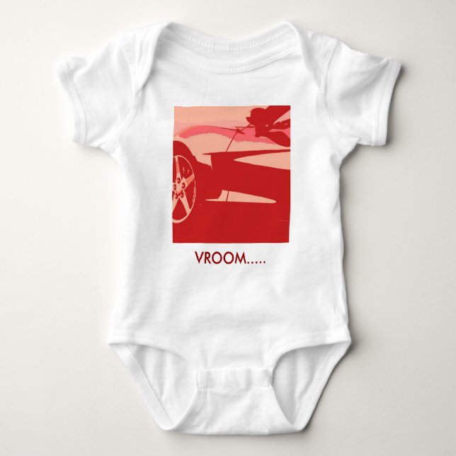 Red Pop Art Corvette Baby Bodysuit (Front)