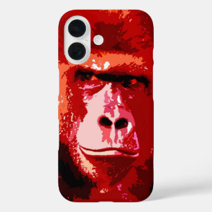 Red Pop Art Gorilla iPhone 16 Case