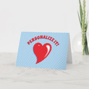 Red Pop Art Heart Card